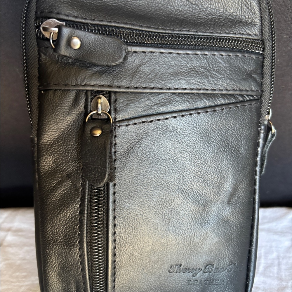 Luxury Black Leather Belt Bag